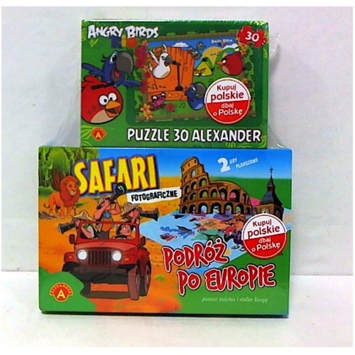 Set jocuri de societate, Alexander, Safari si Podroze po Europie, 2 jocuri, multicolor