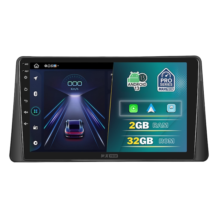 Navigatie Renault Megane 2 2002 - 2010 dedicata, MaxTech® PRO SERIES, 2 GB Ram 32 GB Rom, Carplay & Android auto, Ecran 9 ” HD Touch, GPS, Wifi, Bluetooth, Radio, USB, EQ, DSP, Waze, Youtube