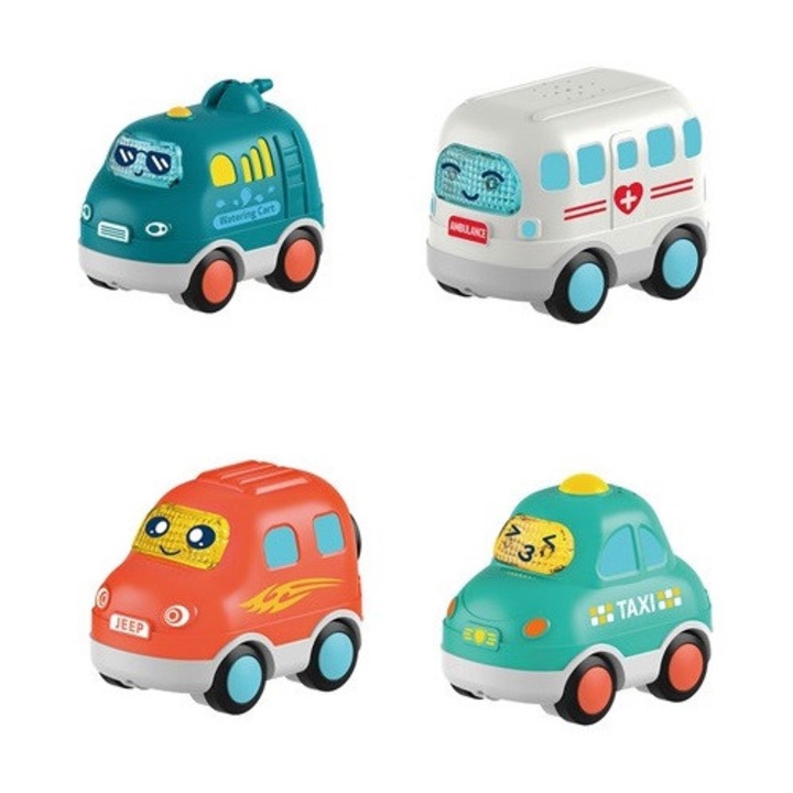 Masinuta cu sunete, Smily Play, 12 luni+, interactiva, multicolor, 2xAAA