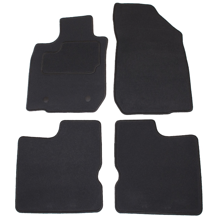 Set 4 covorase auto, CETUS, pentru Dacia Duster, catifea, negru
