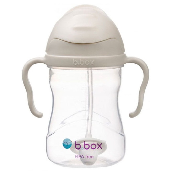 B.box cumisüveg szívószállal 240 ml, szürke