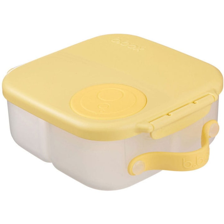 Mini lunchbox b.box, 1l, design cu doua compartimente, compartiment flexibil pentru fructe intregi, galben