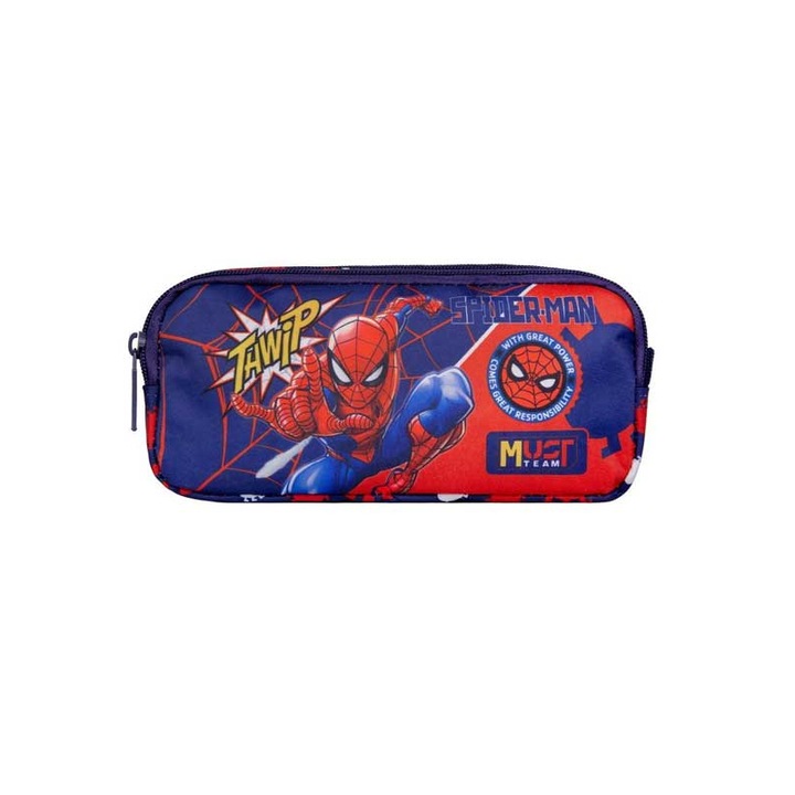 Penare Must Team, Spider-Man, 2 compartimente, 21x6x9cm, poliester, rezistent