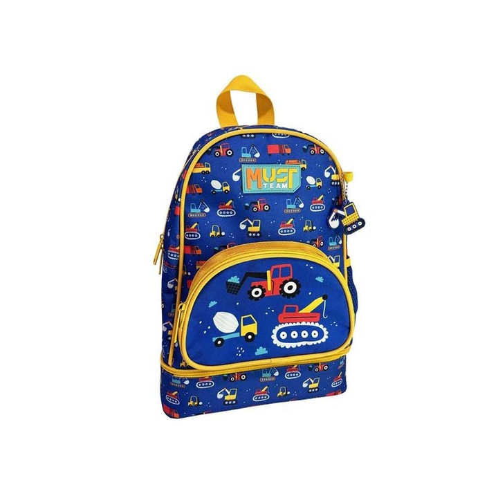Ghiozdan scolar Must Team Construction, izoterma, 2 compartimente, 25x14x36cm, polyester, multicolor