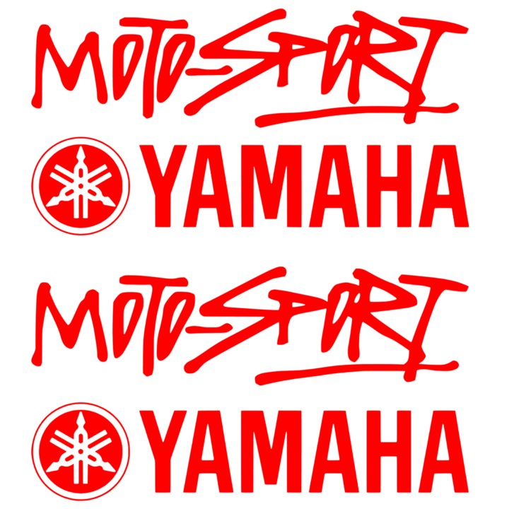 Set 4 stickere decorative Yamaha Moto-Sport, rosu, 15cm