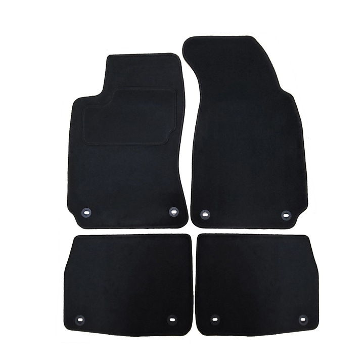 Set covorase velur, Skoda, Superb, 2001-2008, Culoare: negru, Setul include: 2 covorase fata, 2 covorase spate, Material: catifea