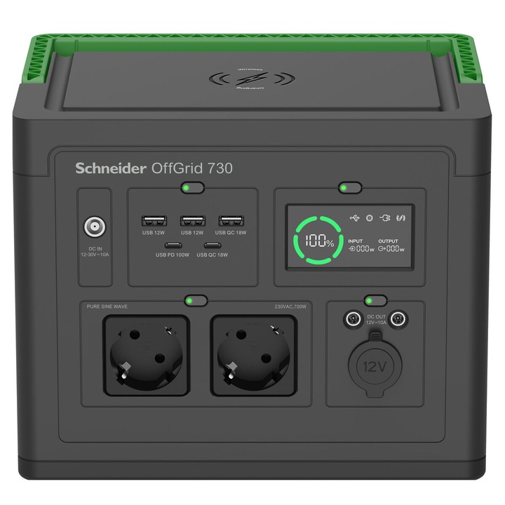 SCHNEIDER APC PPS730-GR Line Interactive UPS rendszer, szünetmentes tápegység, aljzattal, szürke