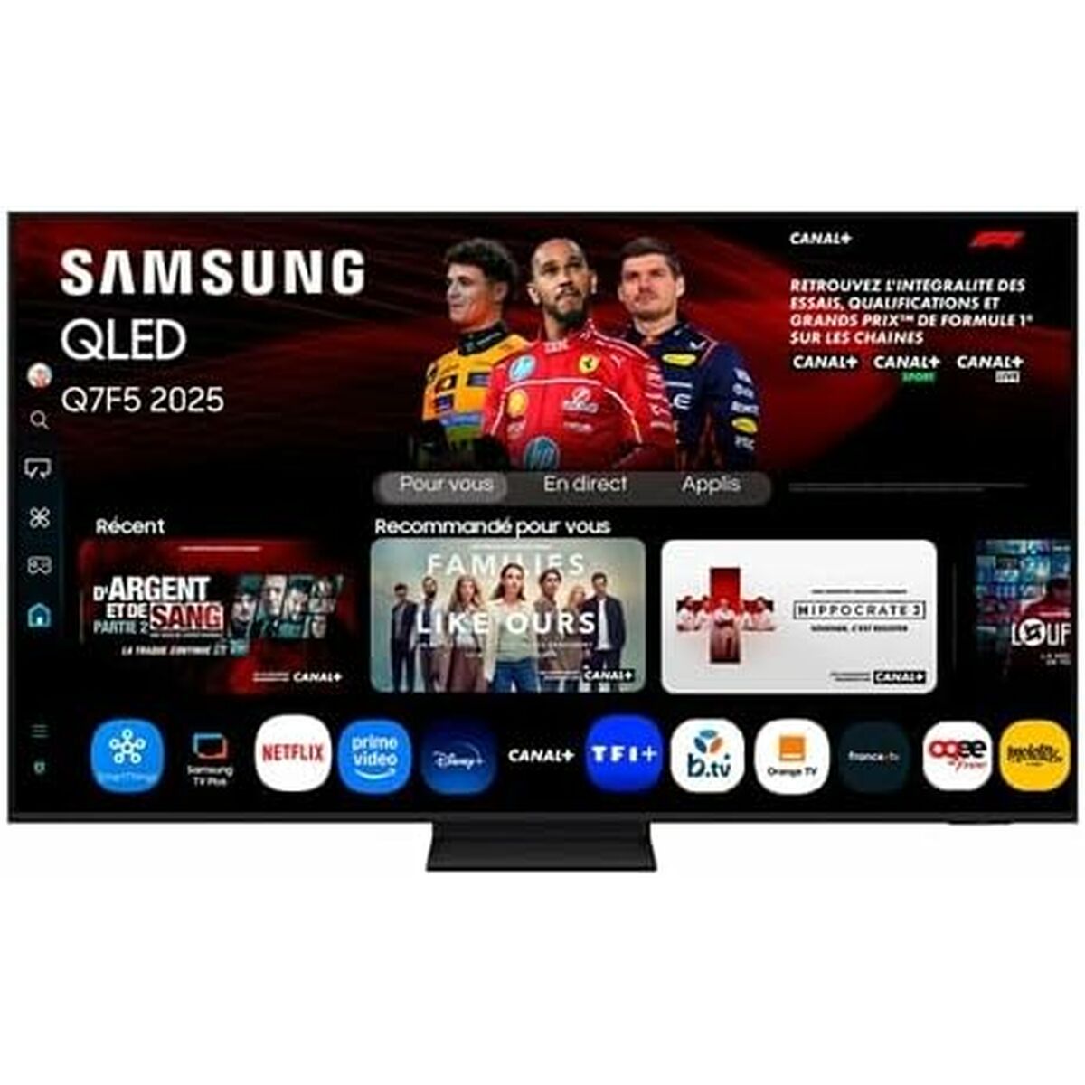 Televizor Smart TV 65" Samsung TQ65Q7F5 4K Ultra HD QLED, Negru, 20W RMS
