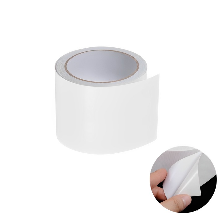 Banda de reparatii impermeabila, TREXORA, autoadeziva, PVC, 7,5m x 8cm, alba