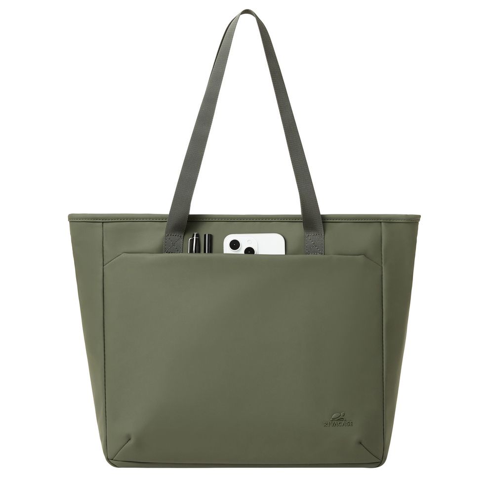 Geanta tote RivaCase, verde maslin, 440x330x140mm
