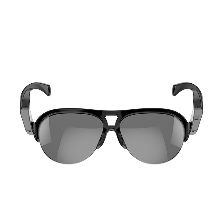 Ochelari de soare inteligenti, Bluetooth 5.3, impermeabili IPX4, protectie UV, asistent lingvistic, operare tactila, confortabili la purtare, negru
