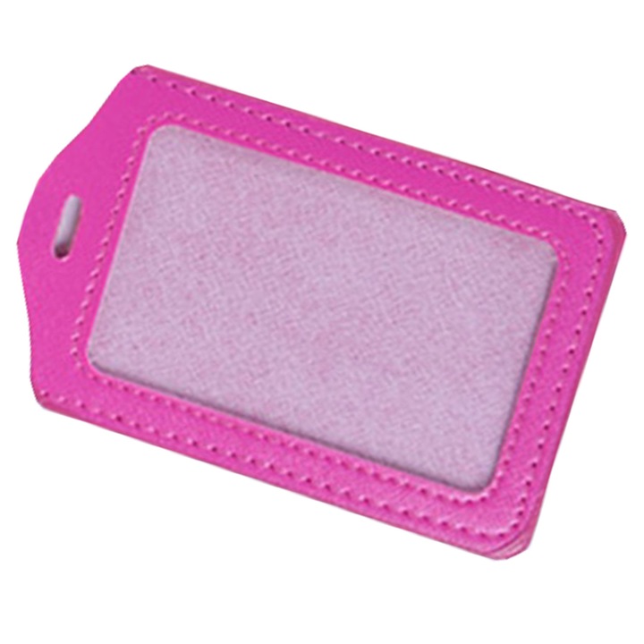 Függőleges igazolványtartó, műbőr, rózsaszín-piros, sima előlap, 1 darab