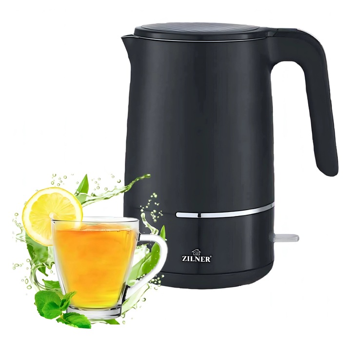 Fierbator electric Lafe Essential, 1,7L, 2200W, alb, baza rotativa 360°