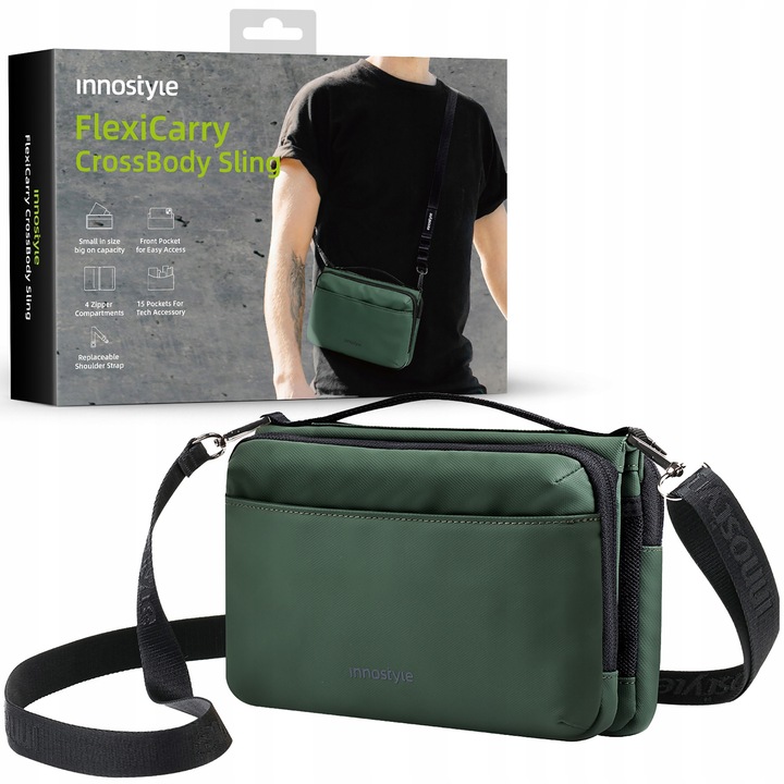 Innostyle FlexiCarry vízálló válltáska, 23x16x4cm 2L