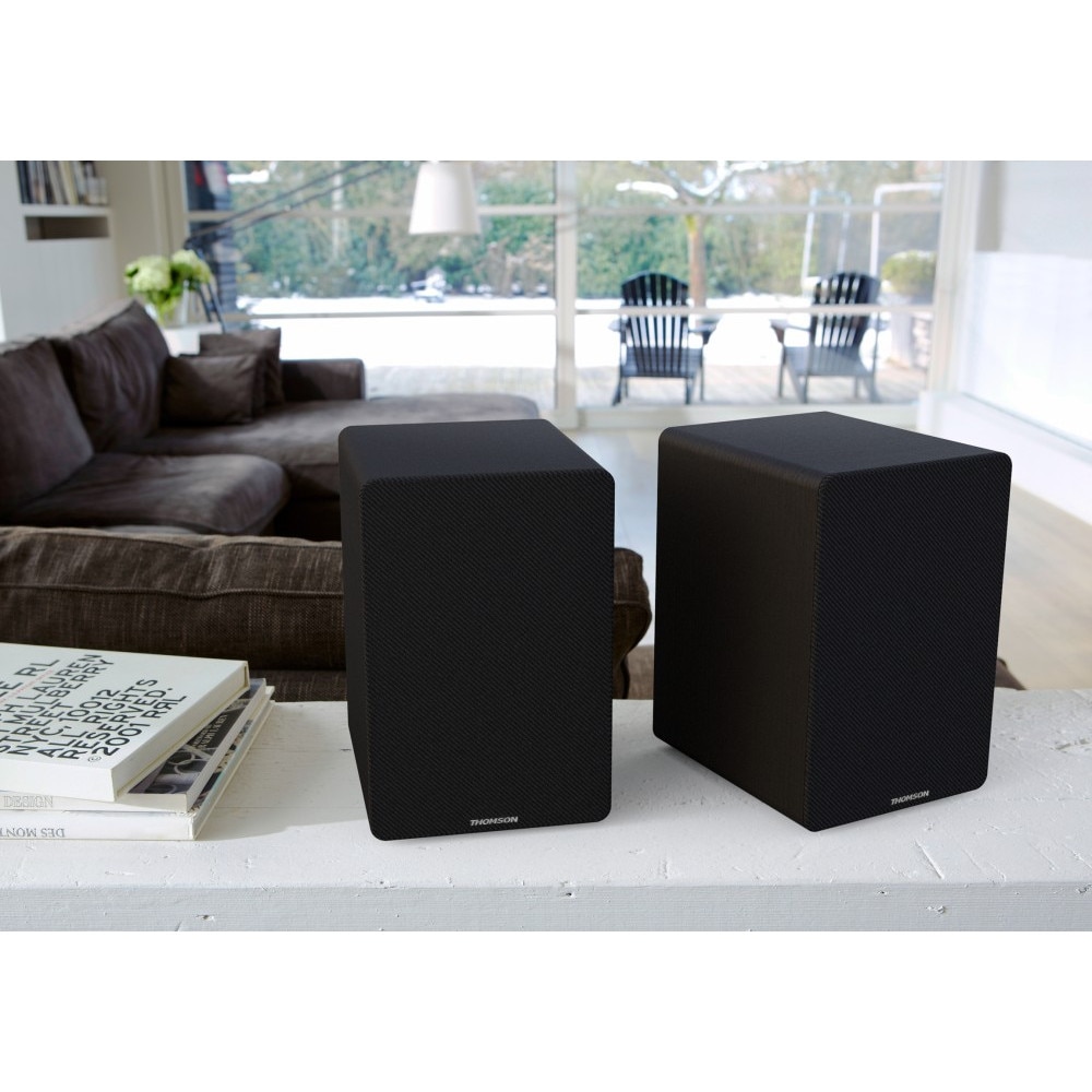 Set 2 boxe active stereo Thomson, Bluetooth, 50W, 15x17x22cm