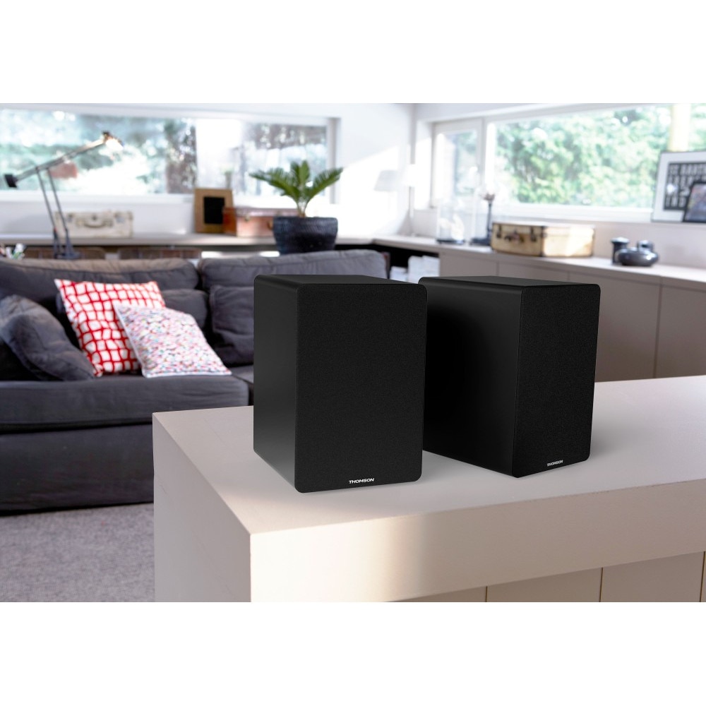 Set 2 boxe active stereo Thomson, Bluetooth, 50W, 15x17x22cm