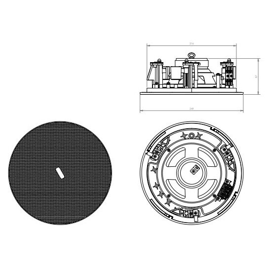 Boxa rotunda de instalare, Fonestar, 6", 15W, alb, rezistenta la apa