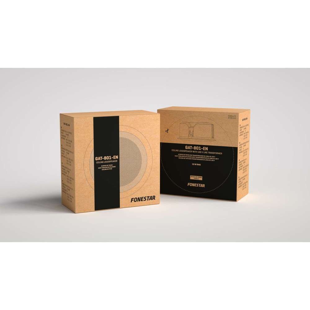 Boxa incorporabila rotunda, Fonestar, 8'', 100 V, alb, putere 10 W RMS, adancime 106 mm