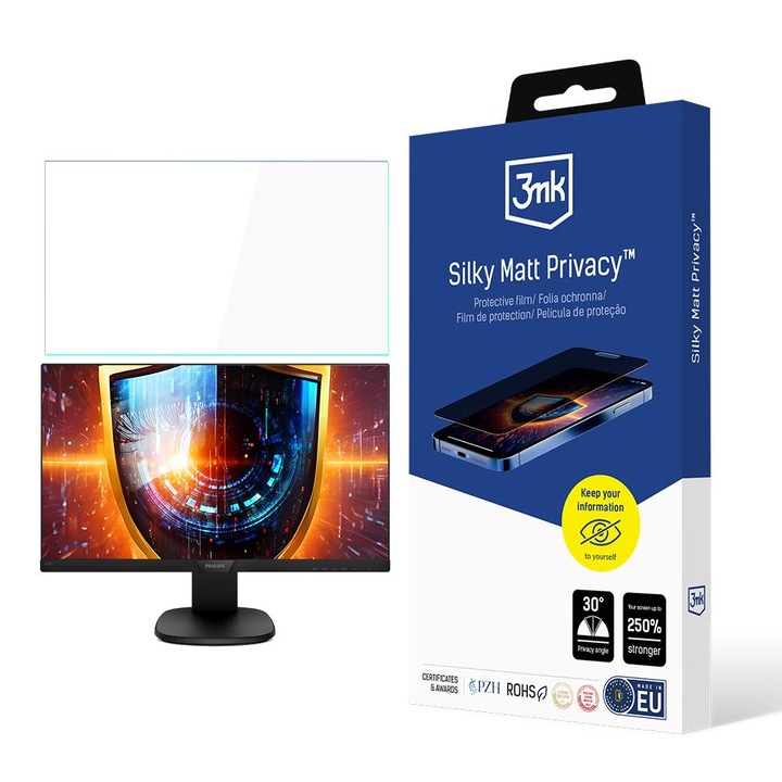 Folie de protectie confidentialitate 3MK, Compatibil Philips 243S7E - pana la 25''