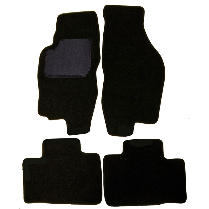 Set covorase velur, Fiat, Bravo/Brava, 2000-2007, 4 bucati, culoare: negru, material: catifea, fara accesorii