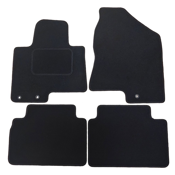 Set covorase velur, Hyundai, ix35, 2010-2015, 4 bucati, culoare neagra, setul include 2 covorase fata, 2 covorase spate, material: velur