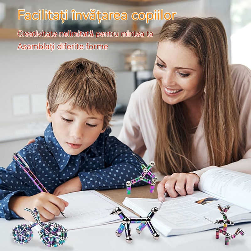 Pix magnetic deformabil, jucarie fidget, multicolor, pentru