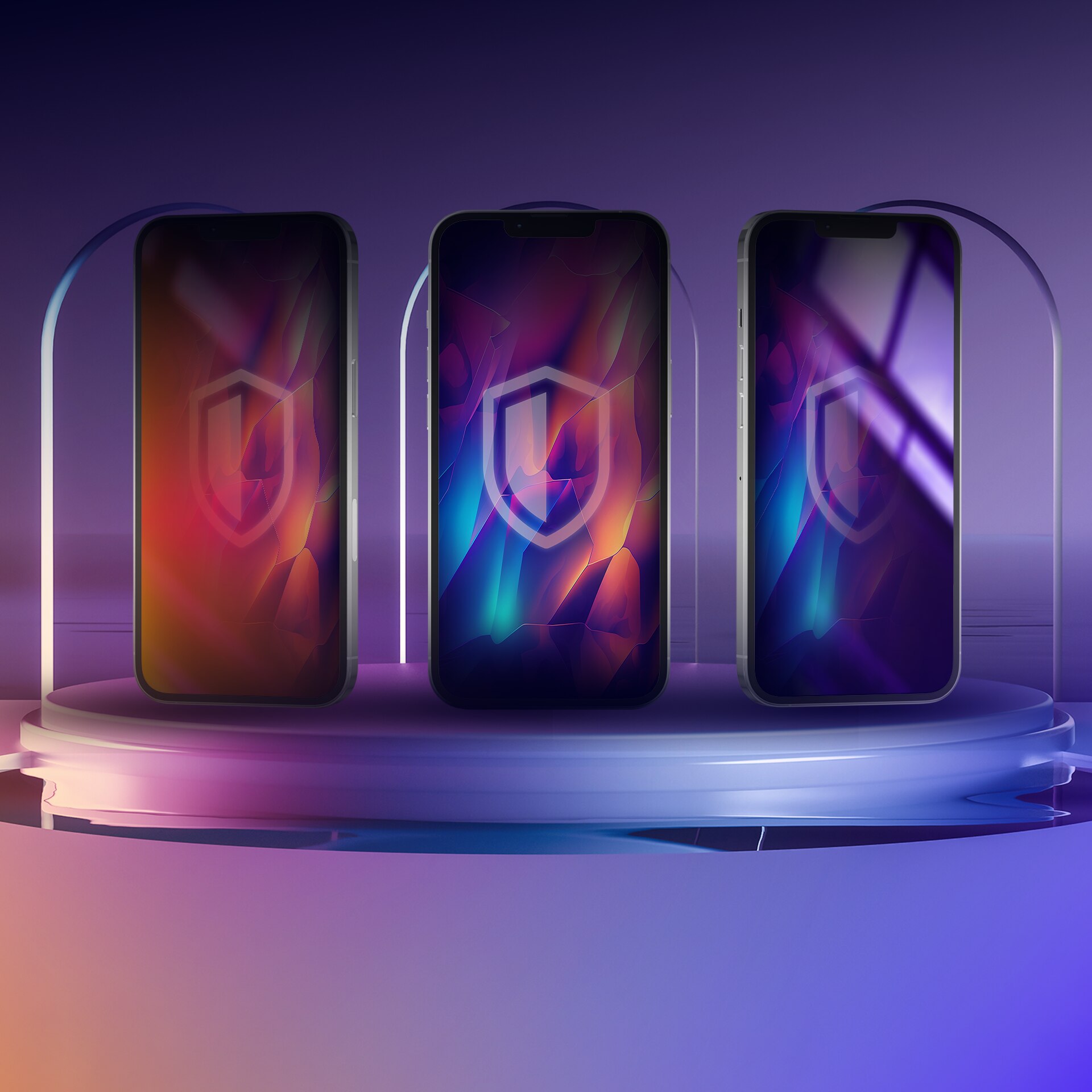 Folie protectie telefon 3mk Rainbow Privacy, efect arc-en-ciel, durabilitate 9H, pentru Iphone 16 Pro Max