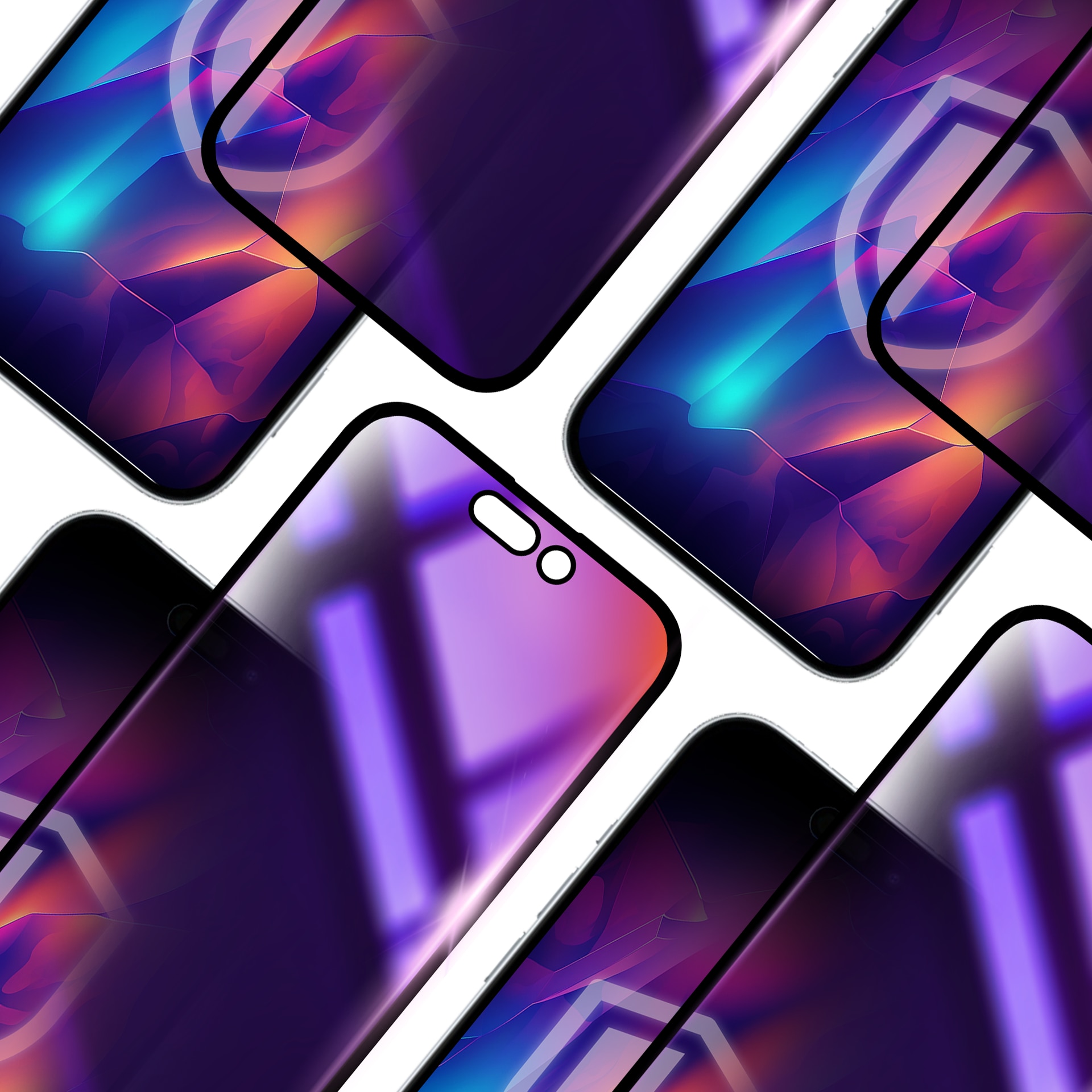 Folie protectie telefon 3mk Rainbow Privacy, efect arc-en-ciel, durabilitate 9H, pentru Iphone 16 Pro Max