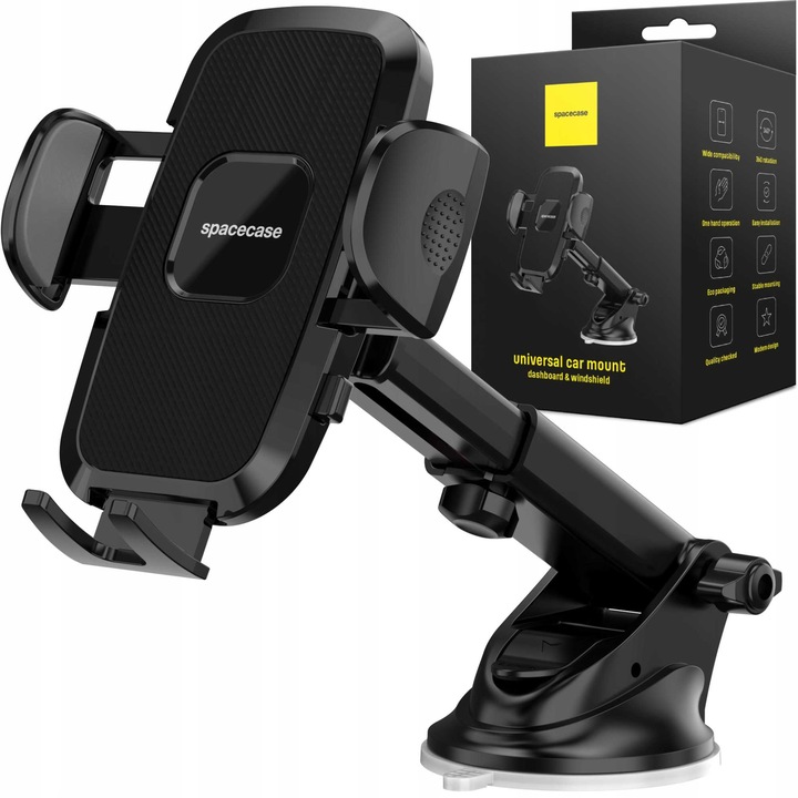 Spacecase autós telefontartó, SC17, állítható, erős markolat, 4,7-7 hüvelyk, fekete