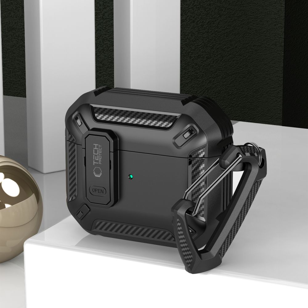 Carcasa Tech-Protect X-CARBON compatibila cu Apple AirPods Pro / Pro 2 Black