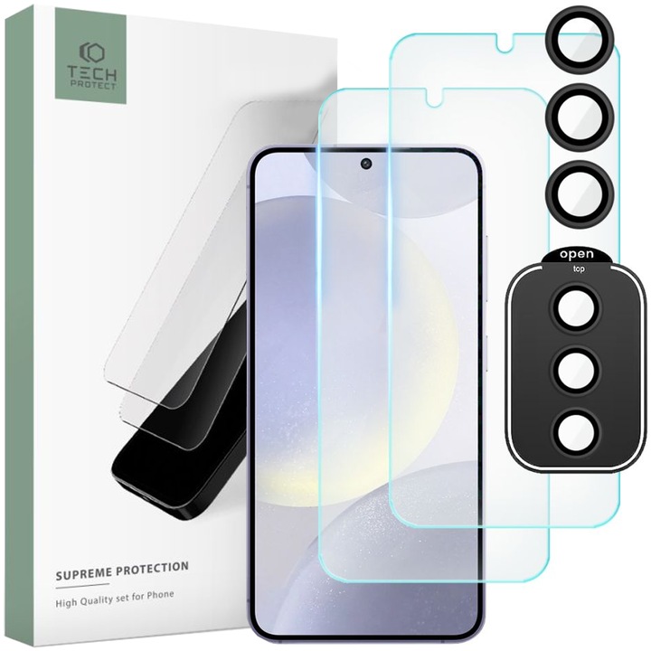 Szkło Hartowane Tech-Protect Supreme Set 3-Pack Galaxy S24 Clear