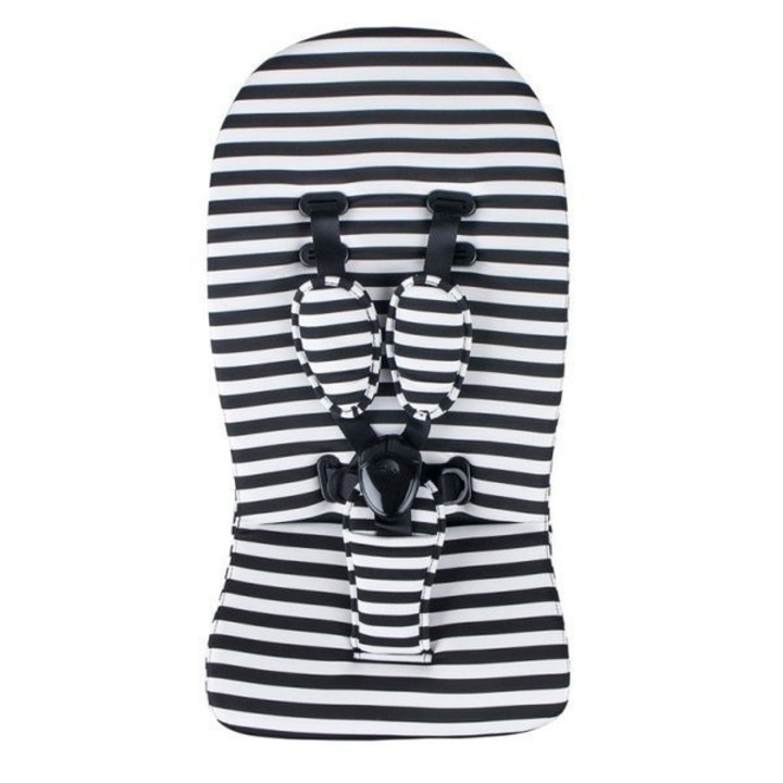 Saltea Mima pentru carucior Xari/Kobi, alb-negru, 30x74cm, ham de siguranta 5 puncte