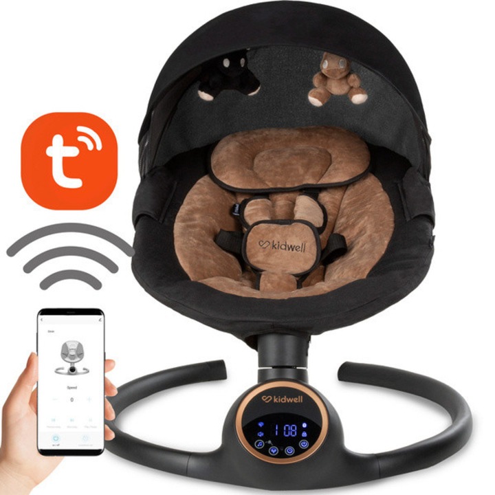 Kidwell REVE 2 в 1 електрически люлеещ се стол, 78x63x71см, капацитет 9кг