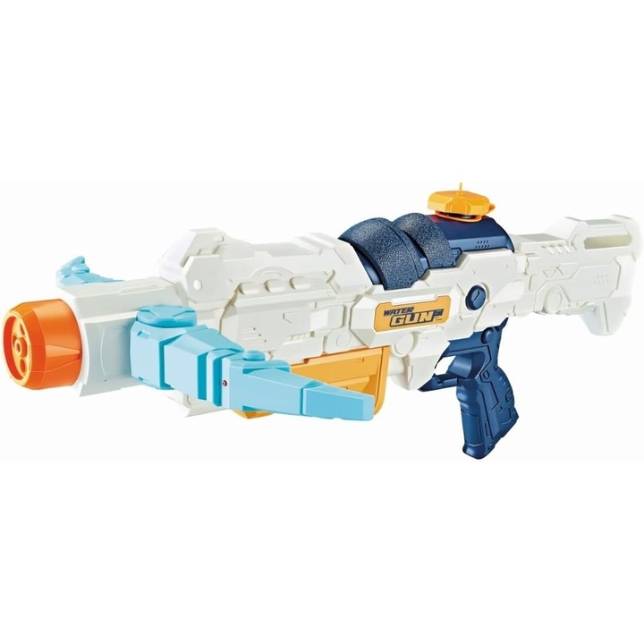 Pistol cu Apa, +6 Ani, Rezervor 700 ml, 4 Moduri de Stropire, din Plastic, 56 x 37 x 23 cm, Alb