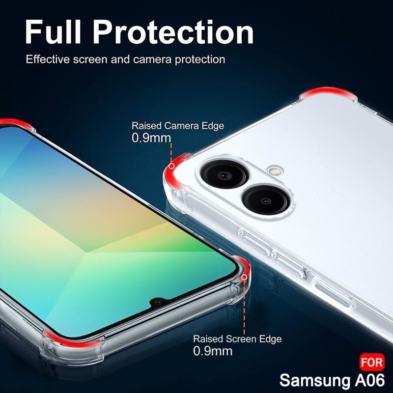 BestCase® Husa Pentru Samsung Galaxy A06 4G, Anti Shock 1.5MM, Protectie camera si ecran, Transparent