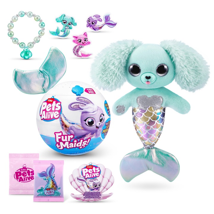 Figurina interactiva Pets Alive Furmaids Plus, multicolor, 30cm, pentru fete