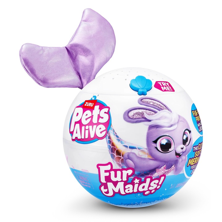 Figurina interactivă Zuru Pets Alive Furmaids Plus, 30cm, multicolor, pentru fete