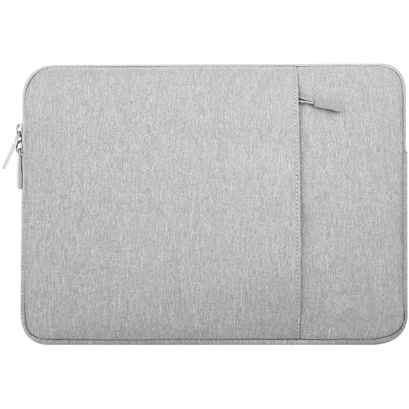 Husa Laptop 15/16 inch, Geanta Verticala din Poliester cu Buzunar, Compatibila cu MacBook Air 15, MacBook Pro 16, Dell XPS 15, Gri