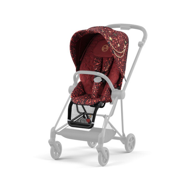 Покривало за количка Cybex Mios 3.0, червено, дишаща материя, петточков колан