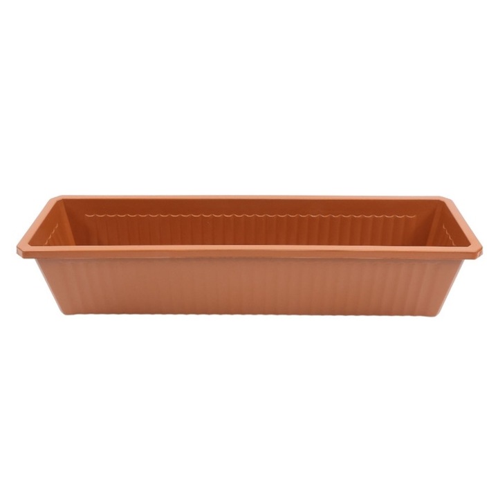 Jardiniera din plastic Critex, Infinitty, interior / exterior, dreptunghiulara, teracota, 60 x 16.5 x 12.5 cm
