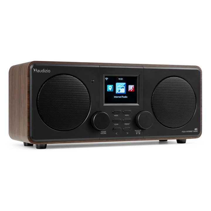 Интернет радио Audizio FOZA, 50W, Bluetooth/USB/FM/DAB+/Wi-Fi, кафяво