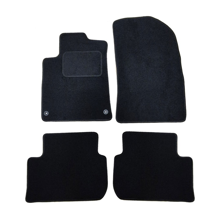 Set covorase velur, Peugeot, 407, 2003-2010, 2 bucati, negru, material: catifea, dedicat masinii