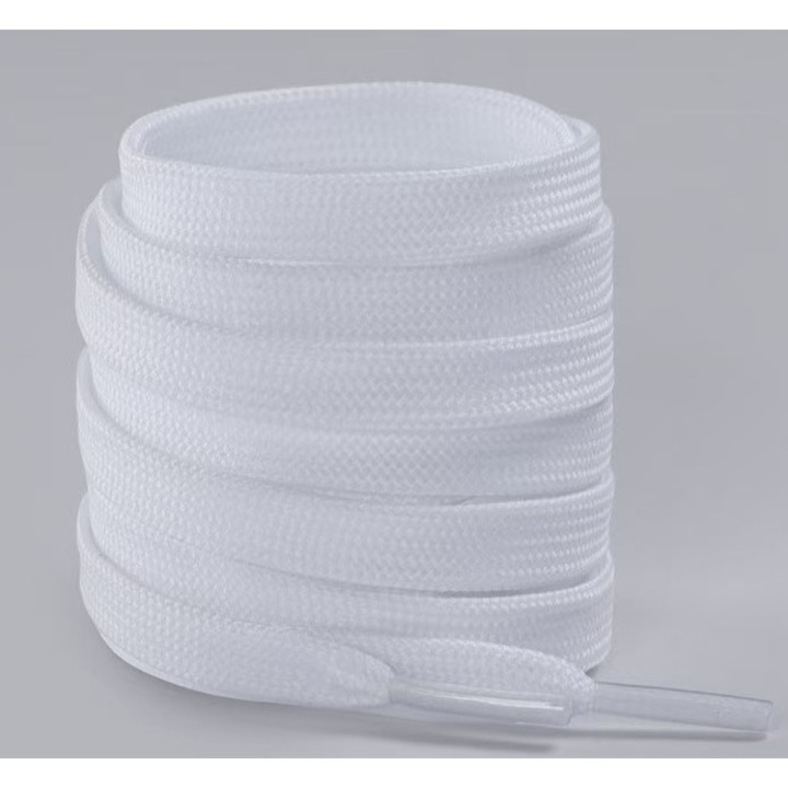Set 2 perechi sireturi, Textil, 0.8x120cm, Alb