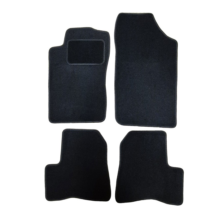 Set covorase velur, Peugeot, 206, 1998-2009, 4 bucati, culoare: negru, material: catifea, include: 2 covorase fata, 2 covorase spate
