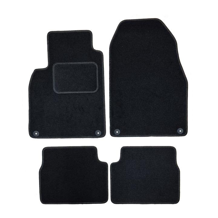 Set covorase velur, Saab, 9-3 II, negru, 4 bucati, dedicate masinii, material: catifea, ani de productie: 2003-2014