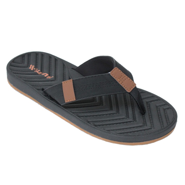 Wink Wink férfi lábujjközös strandpapucs fekete barna mix SR51148-1 07619