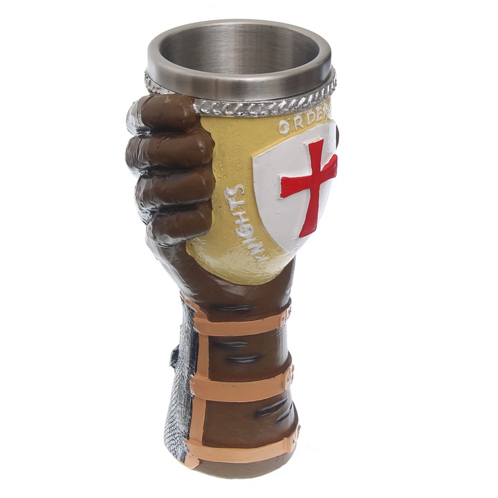 Pocal Templar Hand, 18.5cm 200ml decorat 360grade Tole 10 Imperial 39489