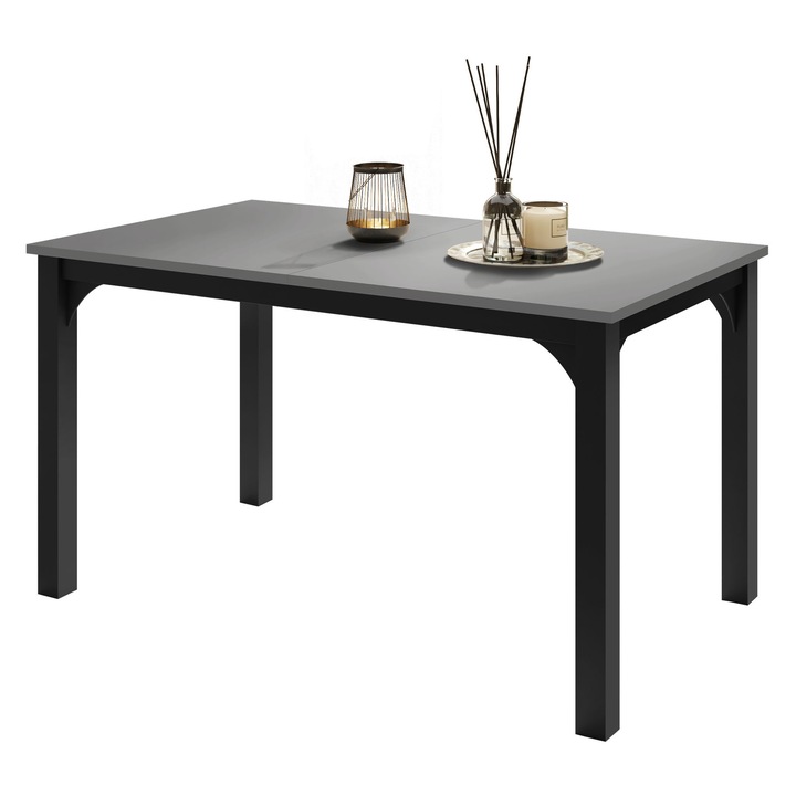 Masa extensibila Limaino 140, MIRJAN 24, negru / grafit deschis, 76x80x140 cm