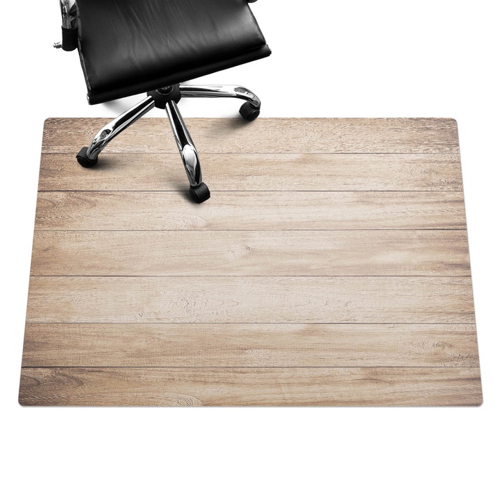 Protectie podea scaun birou, Wallfluent, Textura din lemn, Bej, 140x100 cm, 010250310030100088557