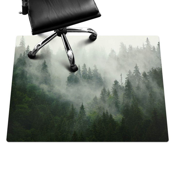 Protectie podea scaun birou, Wallfluent, Padure de conifere cetoasa, Verde, 120x90 cm, 010250310020100088697